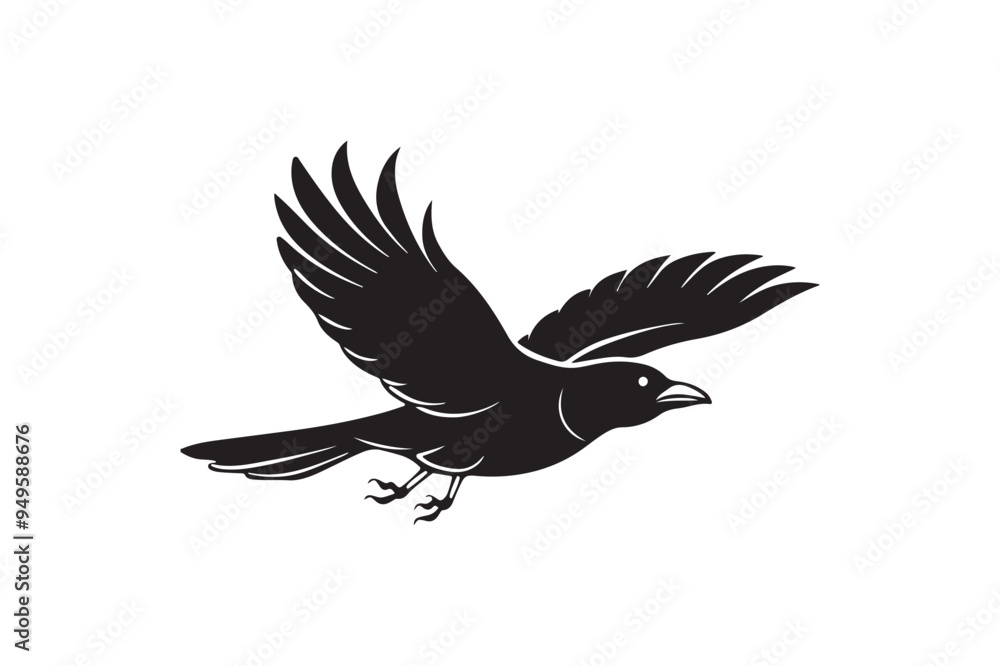 Obraz premium Crow silhouette vector illustration