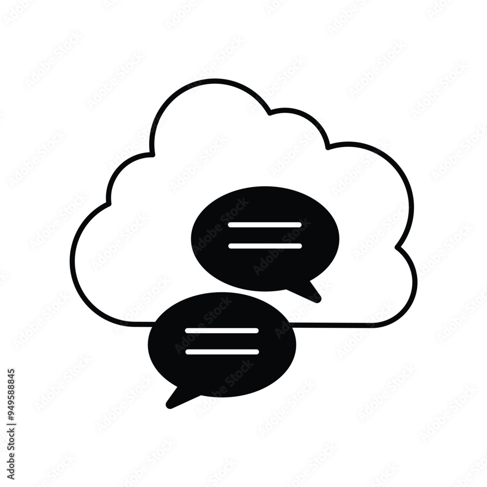 chat bubble glyph icon with white background vector stock illustration chat bubble glyph icon with white background vector stock illustration