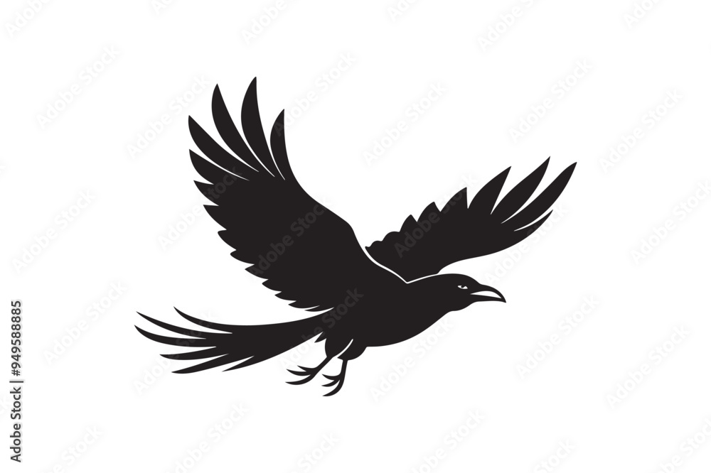 Crow silhouette vector illustration Crow silhouette vector illustration