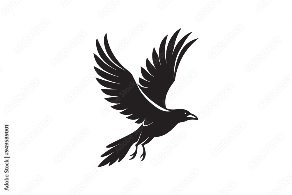 Obraz premium Crow silhouette vector illustration
