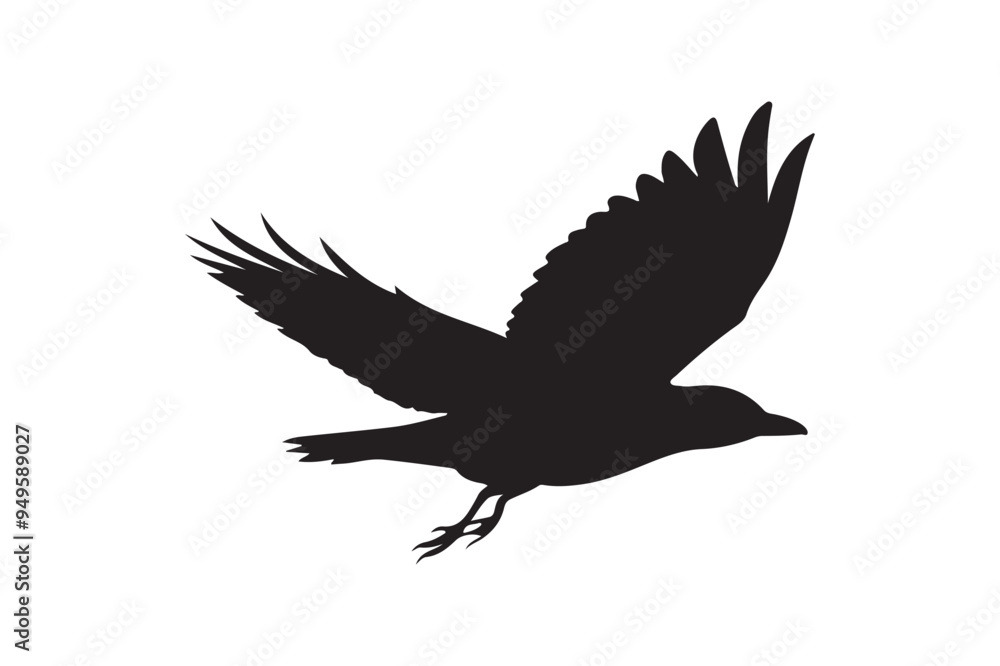 Obraz premium Crow silhouette vector illustration
