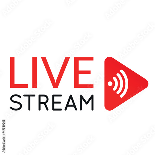Live streaming logo symbolizing real-time broadcasting of content on various platforms