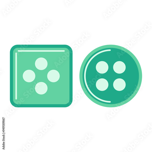 Clothing Buttons Flat Illustration