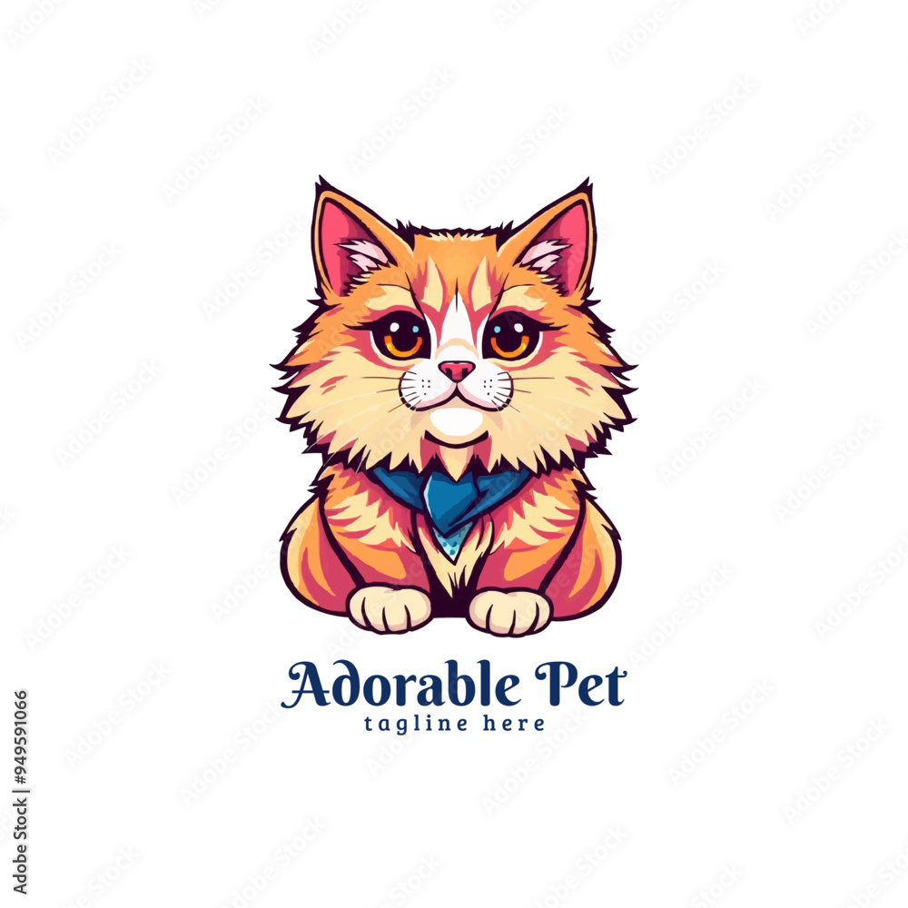 Persian cat vector logo. pet logo Persian cat vector logo. pet logo