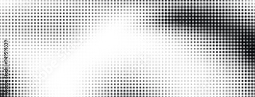Retro poster with a dot gradient background, grunge texture, and comic noise effect. Pixelated grain, vintage bitmap pattern, and halftone design. Vector