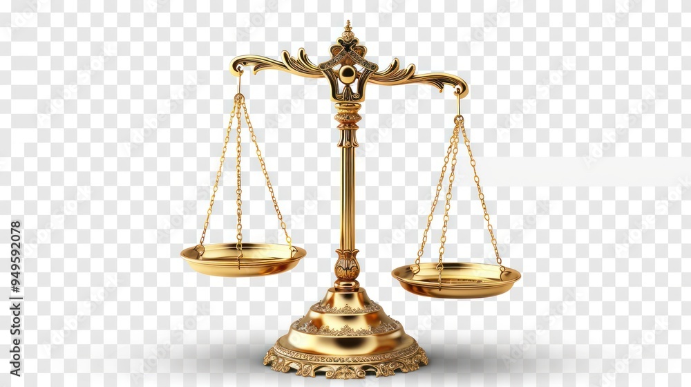golden ornate scales of justice on transparency background PNG golden ornate scales of justice on transparency background PNG