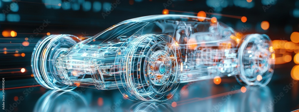 A futuristic vehicle made entirely of crystal symbolizing innovation and transparency A futuristic vehicle made entirely of crystal symbolizing innovation and transparency