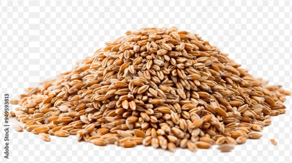 Heap of Spelt wheat isolate on transparency background PNG