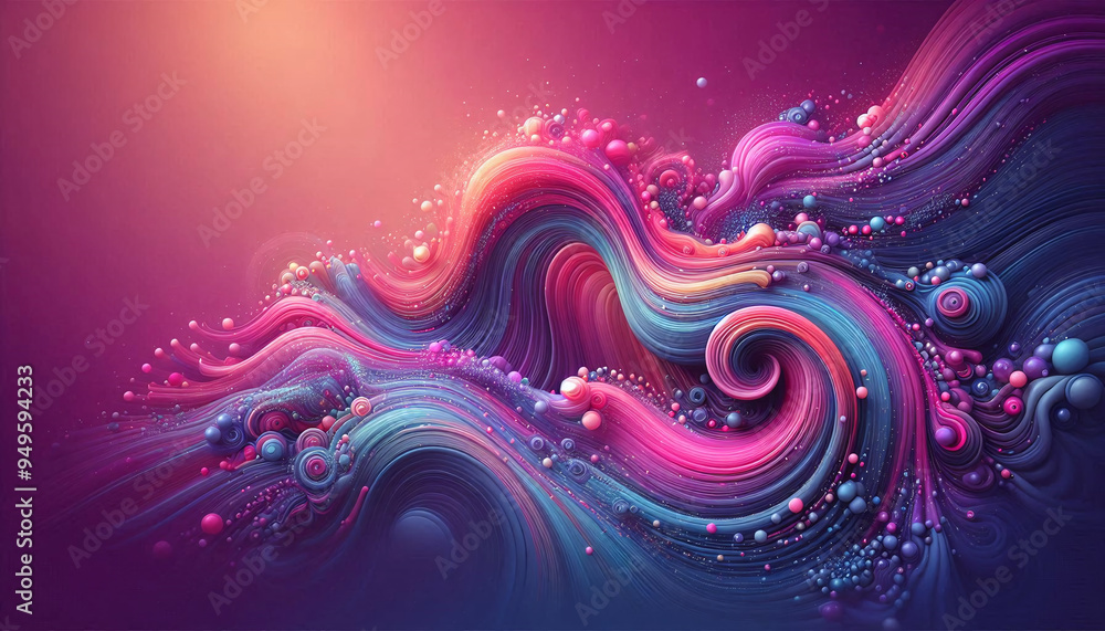 A colorful, abstract background with a wave of pink and purple A colorful, abstract background with a wave of pink and purple