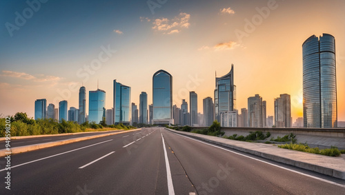 A Panoramic View of a City Skyline with Iconic Buildings and an Empty Aspiration