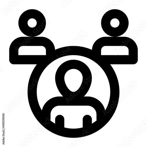 unique visitor, visitors, unique, audience, digital marketing outline icon