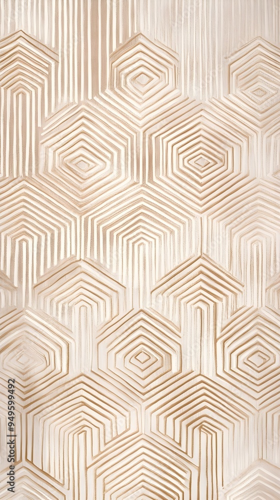 pattern with elegant lines in beige, showcasing an intricate geometric hexagon design pattern with elegant lines in beige, showcasing an intricate geometric hexagon design