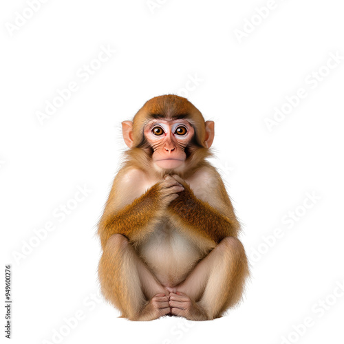 Monkey isolated on a white background as transparent photo