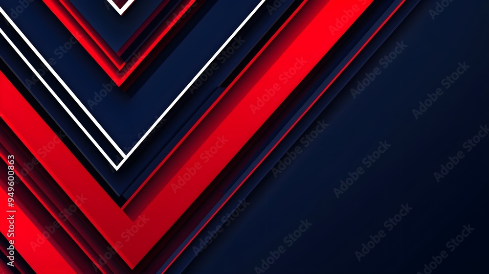 Red and blue arrow line shape vector background with white space for text or design, red and navy color geometric pattern banner Red and blue arrow line shape vector background with white space for text or design, red and navy color geometric pattern banner