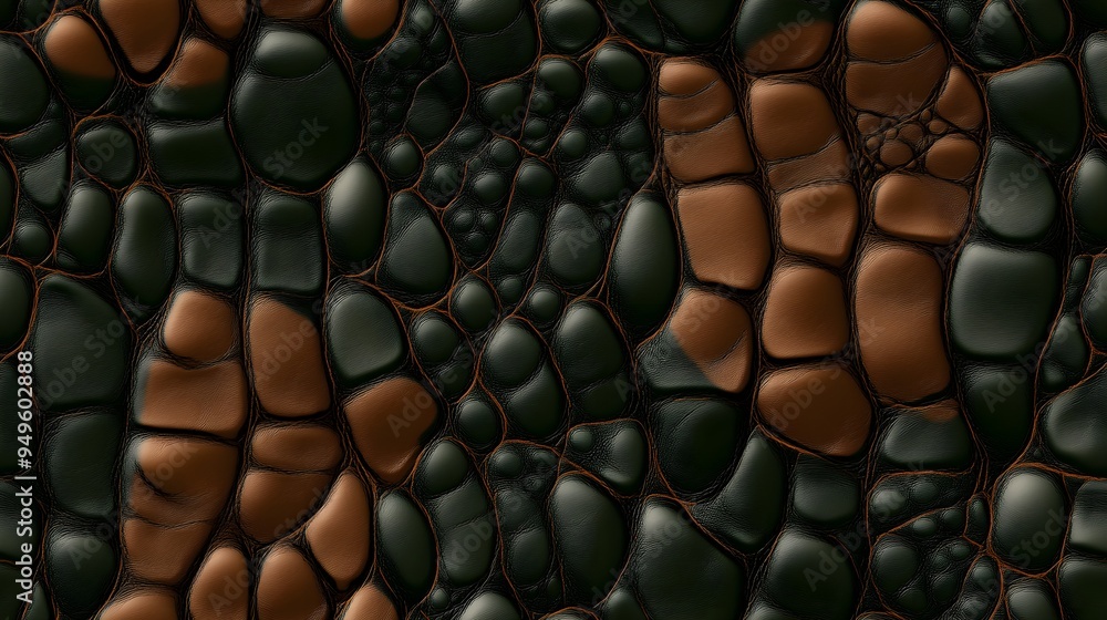 seamless pattern of crocodile skin, reptile print texture, dark green and brown scales background, leather wallpaper seamless pattern of crocodile skin, reptile print texture, dark green and brown scales background, leather wallpaper