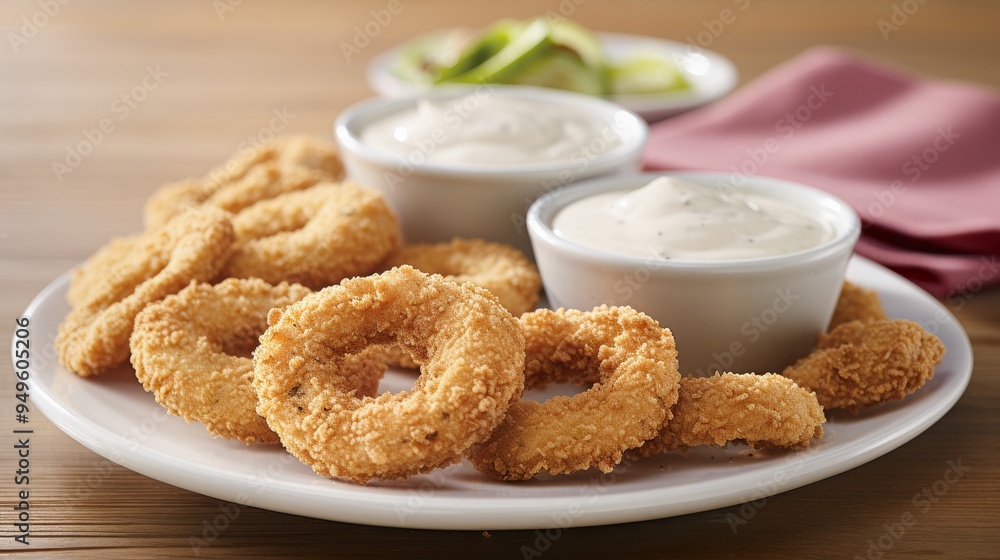 Crispy Onion Rings with Creamy Dipping Sauce Crispy Onion Rings with Creamy Dipping Sauce