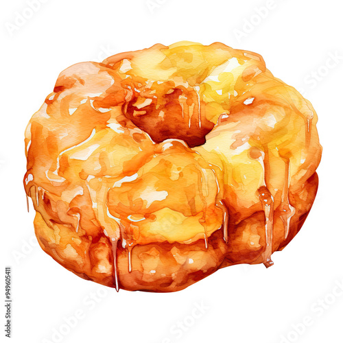 Apple Fritter Donut Clipart Illustration