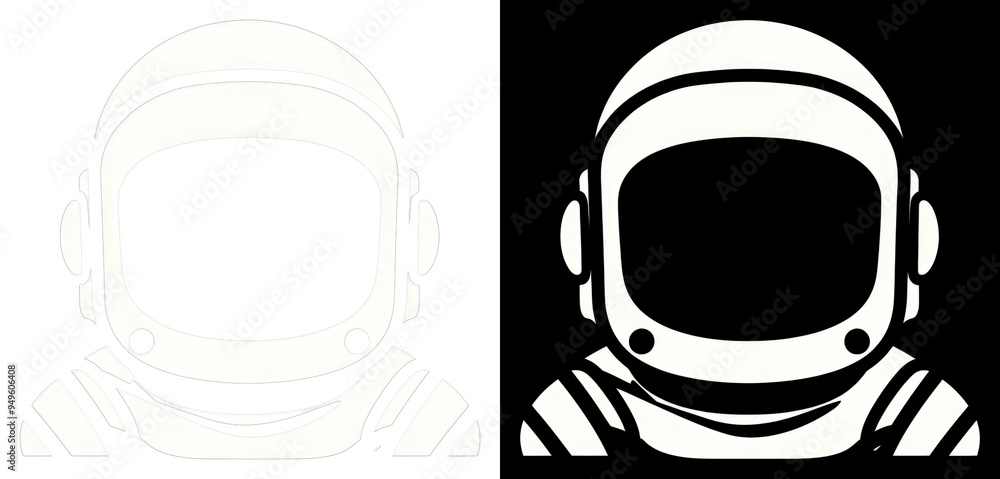 PNG Astronaut helmet silhouette design PNG Astronaut helmet silhouette design