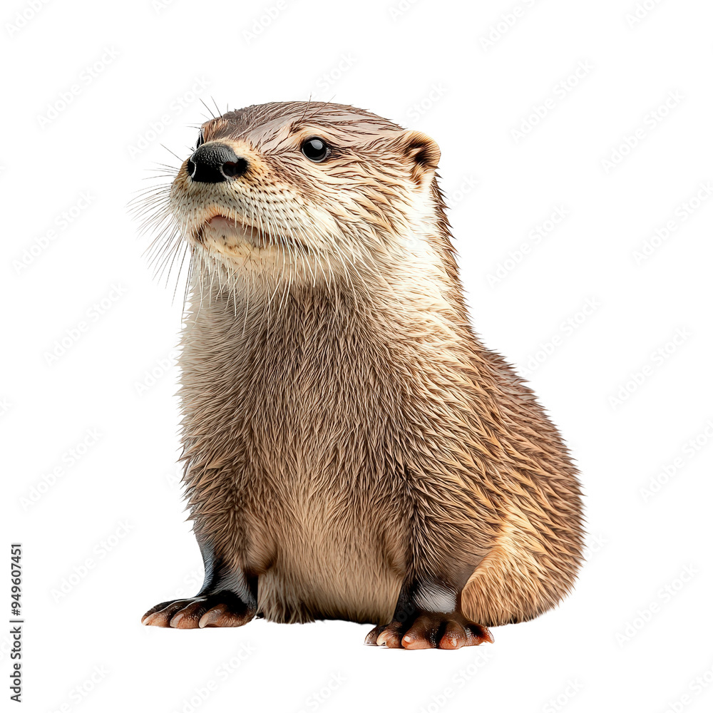 Cute Otter isolated on a white background as transparent Cute Otter isolated on a white background as transparent