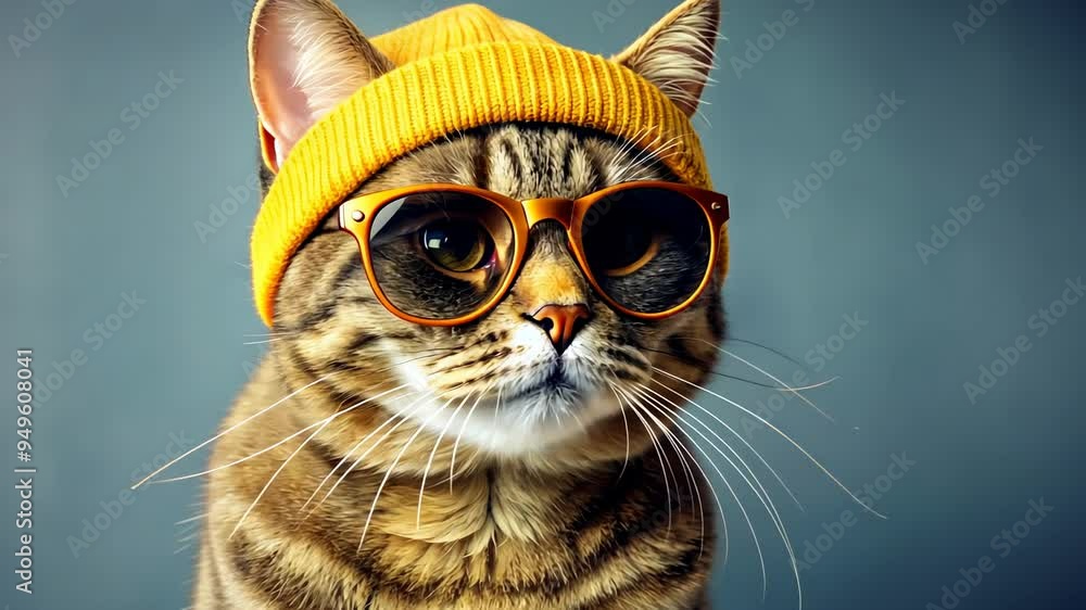 Cool Cat in Sunglasses and Beanie. Cool Cat in Sunglasses and Beanie.
