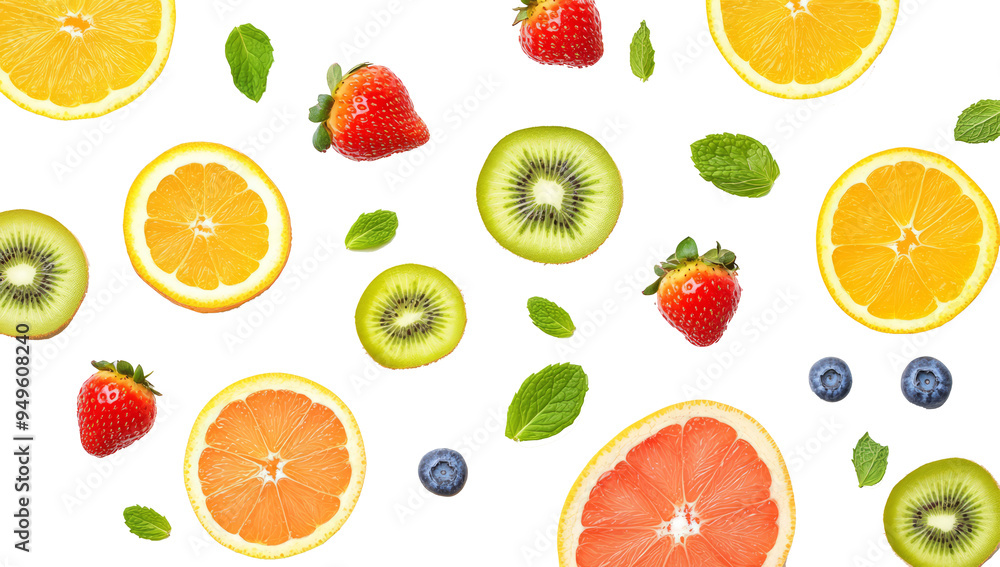 seamless background with fruits isolated on white seamless background with fruits isolated on white