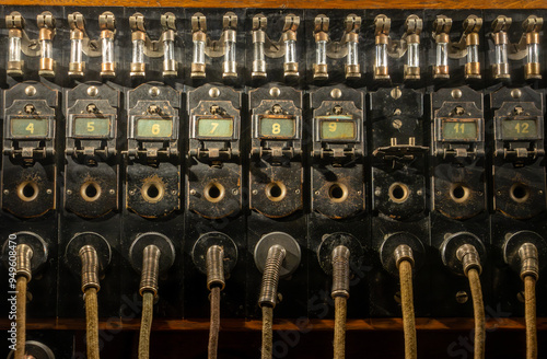 A multiple telephone switch, 20th century photo