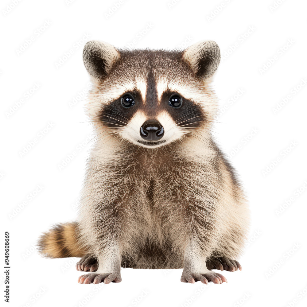 Obraz premium Raccoon isolated on a white background as transparent