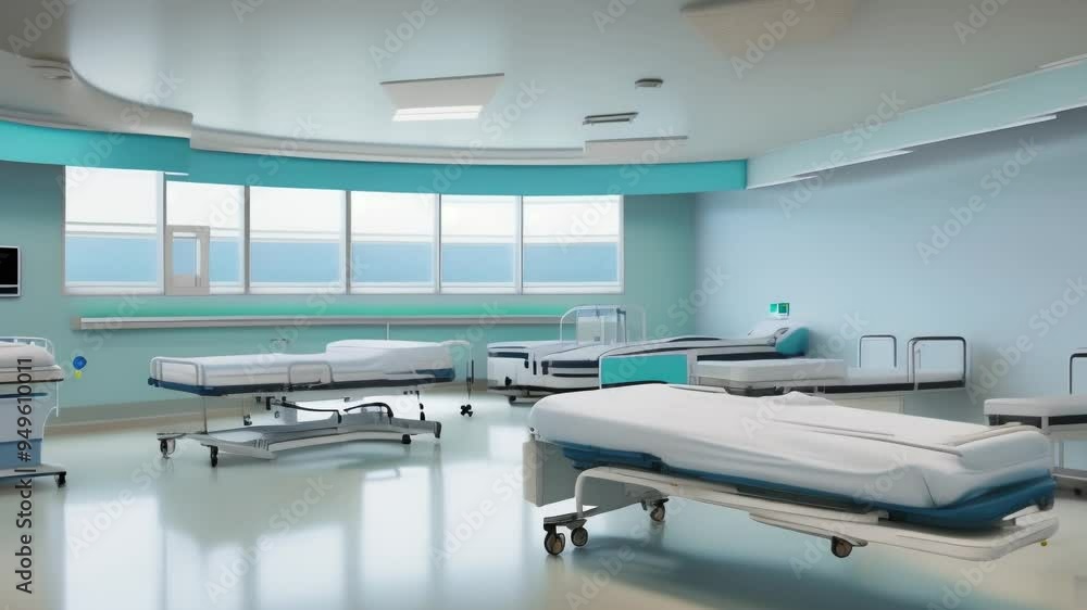 medical ward room with patient bed in the hospital medical ward room with patient bed in the hospital