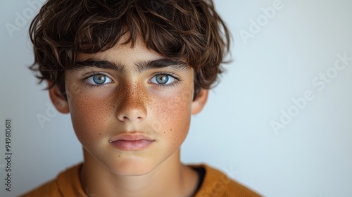 Portrait of a Young Boy with Blue Eyes