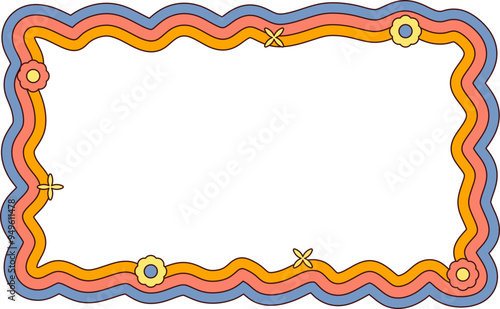 Wiggly Groovy Retro Line Frame