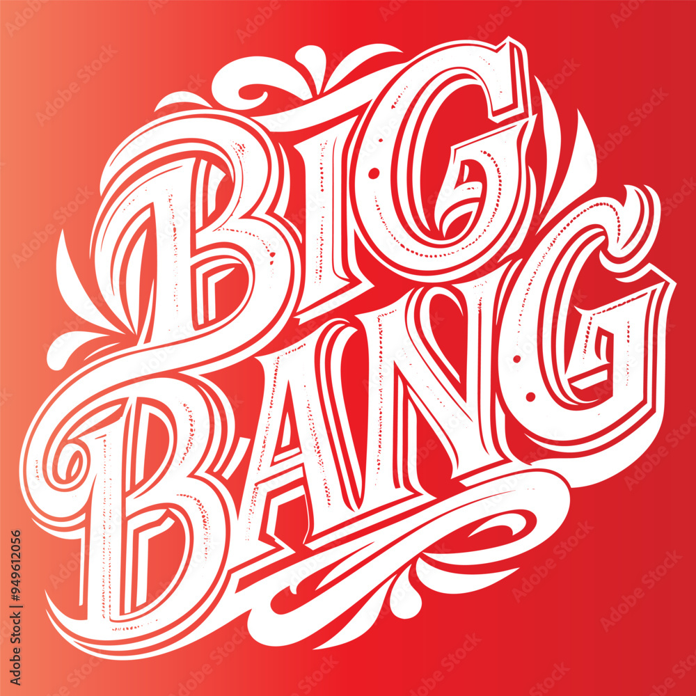Obraz premium Vector BIG BANG 3D Lettering Template
