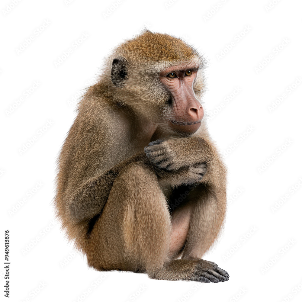 Baboon solated on a white background as transparent Baboon solated on a white background as transparent