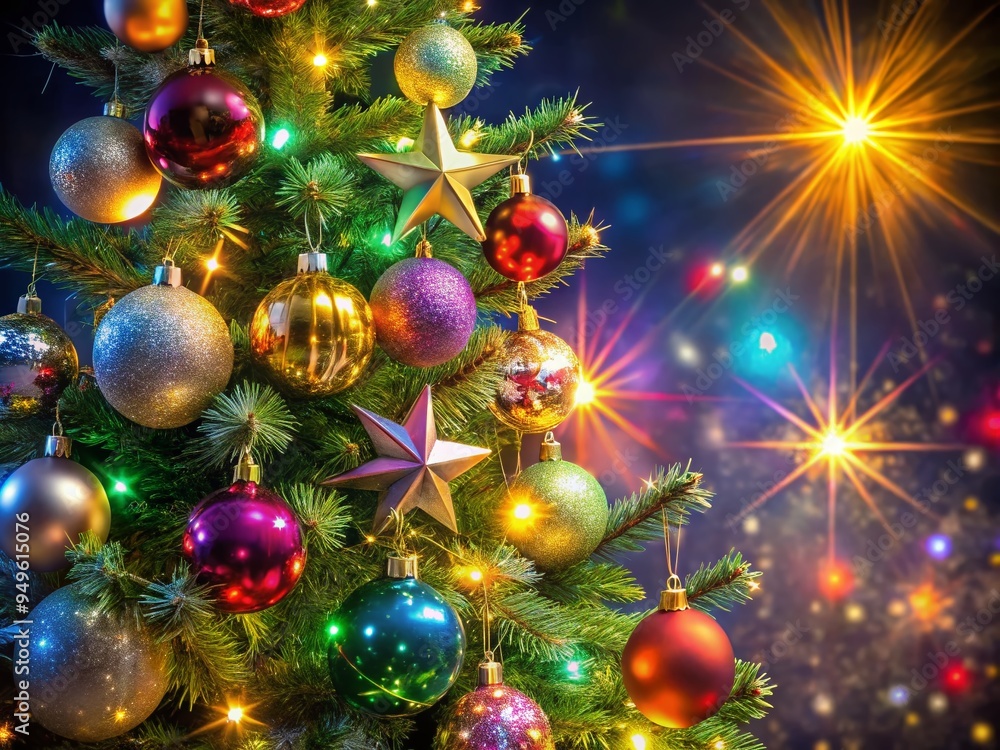 glowing starlight christmas tree ornaments shining bright sparkling decorations dark background festive holiday season joyful merry vibrant colorful atmosphere glowing starlight christmas tree ornaments shining bright sparkling decorations dark background festive holiday season joyful merry vibrant colorful atmosphere