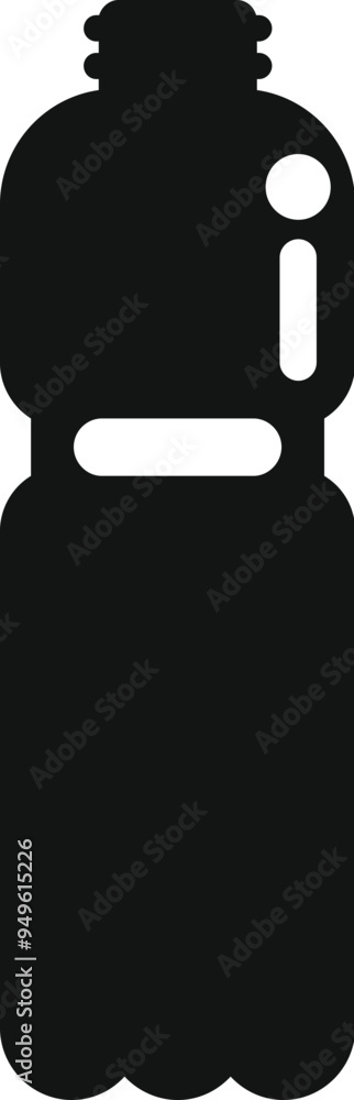 Black silhouette of a plastic bottle with cap, isolated on a white background Black silhouette of a plastic bottle with cap, isolated on a white background