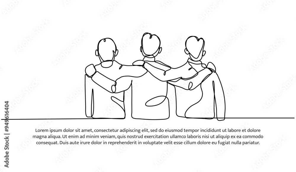 Continuous one line design of cooperation. Minimalist style vector illustration on white background. Continuous one line design of cooperation. Minimalist style vector illustration on white background.