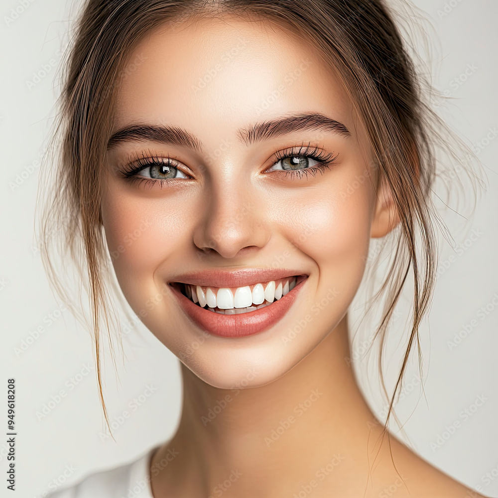 Beautiful young woman with healthy teeth and clean skin. Beautiful young woman with healthy teeth and clean skin.