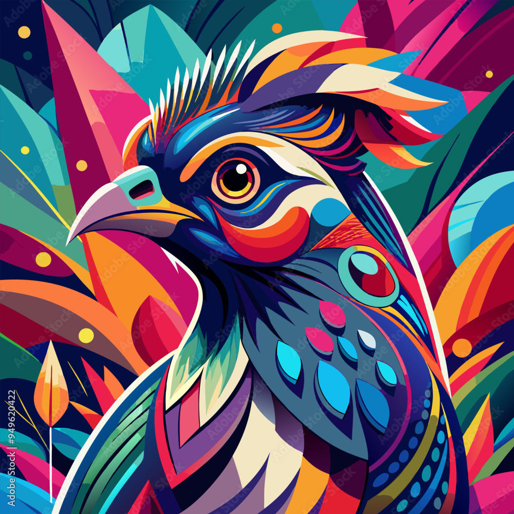 Fototapeta premium Colorful eagle pop art vector illustration