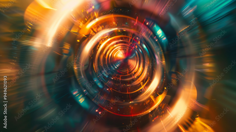 Vibrant Spiral Blur of Yellow and Blue Colors Vibrant Spiral Blur of Yellow and Blue Colors