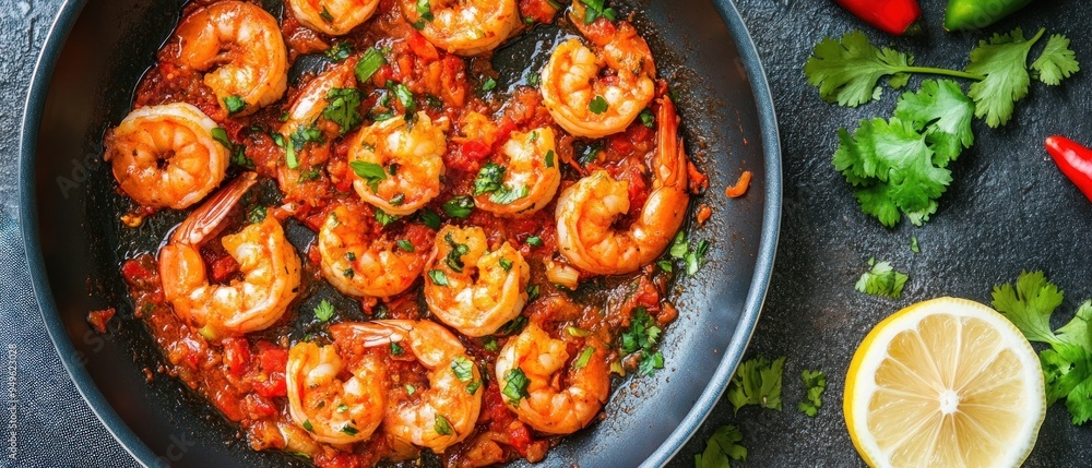 Spicy Shrimp Scampi with Lemon and Cilantro Spicy Shrimp Scampi with Lemon and Cilantro