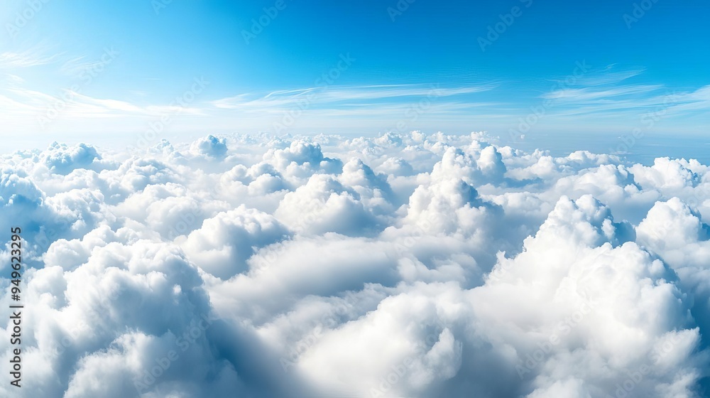 Fototapeta premium Aerial view of intricate cloudscape, dynamic patterns, bird s-eye perspective