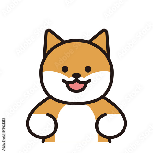 犬　笑顔　シンプル　キャラクター