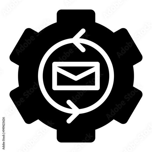 email automation, automation, email, automate, digital marketing solid or glyph icon