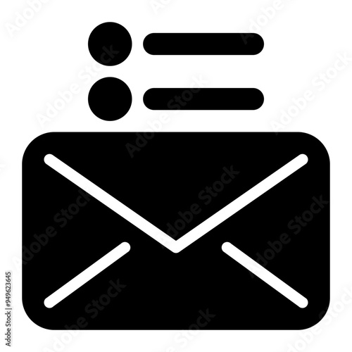 email list, mailing list, listing, digital marketing, email solid or glyph icon