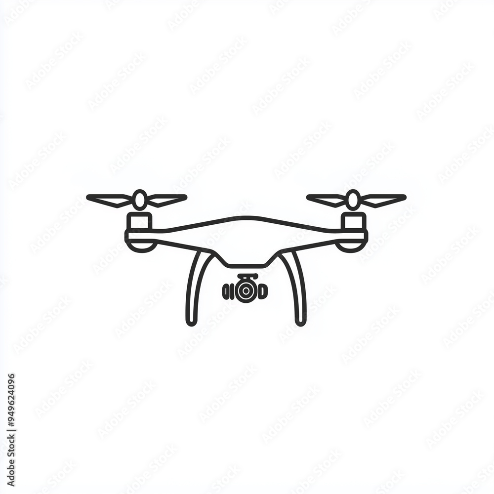 Minimalistic Drone Line Art Logo on a White Background Minimalistic Drone Line Art Logo on a White Background