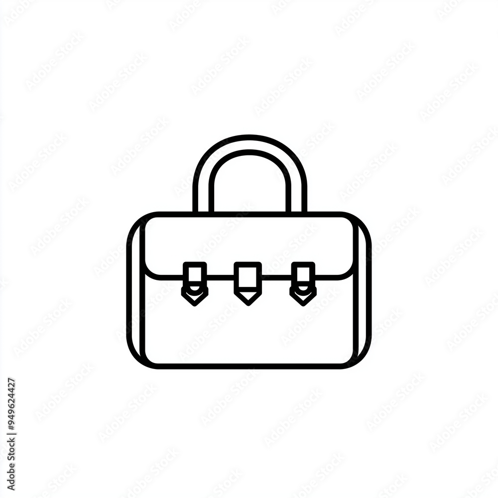 Sleek Briefcase Line Art Design with a Minimalistic Touch on White Sleek Briefcase Line Art Design with a Minimalistic Touch on White