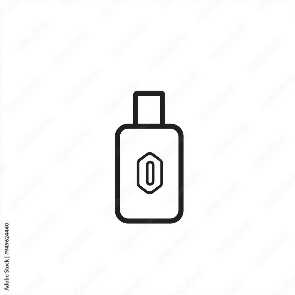 Flash Drive Line Art Minimalistic Logo on a Pure White Background Flash Drive Line Art Minimalistic Logo on a Pure White Background
