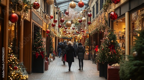 Christmas Shopping Under Festive Lights