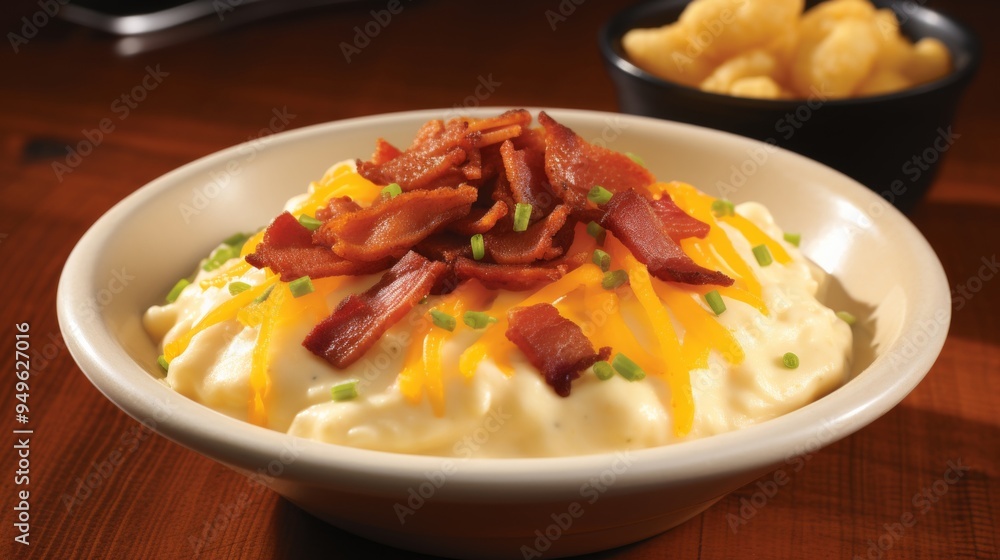 Cheesy Mashed Potatoes with Bacon Bits - Delicious Side Dish Recipe Cheesy Mashed Potatoes with Bacon Bits - Delicious Side Dish Recipe