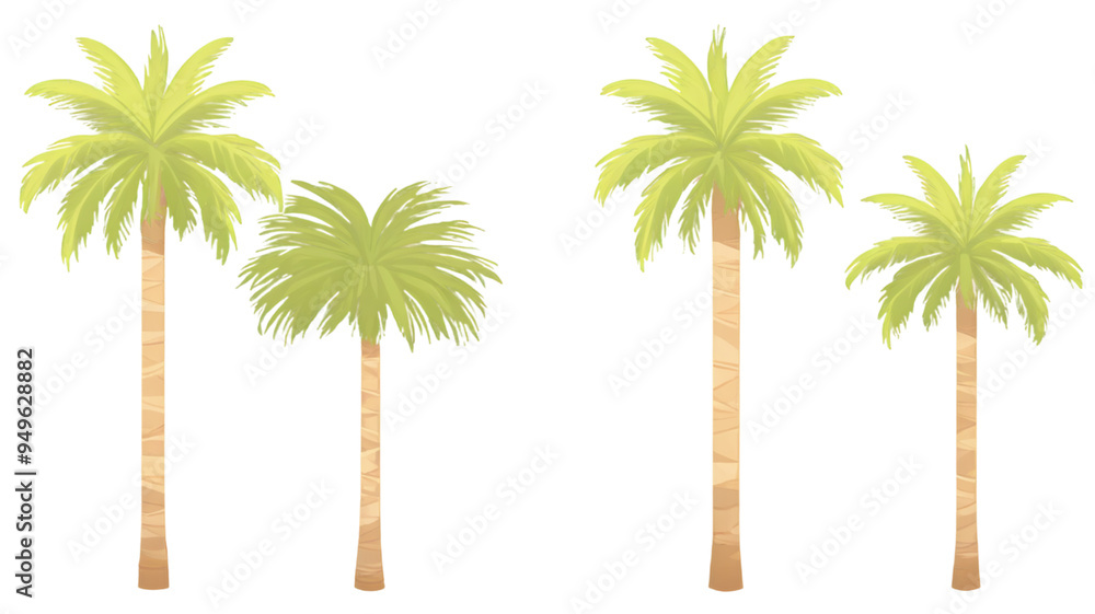 Obraz premium Elegant Coconut Tree Collection with Transparent Background for Design Use
