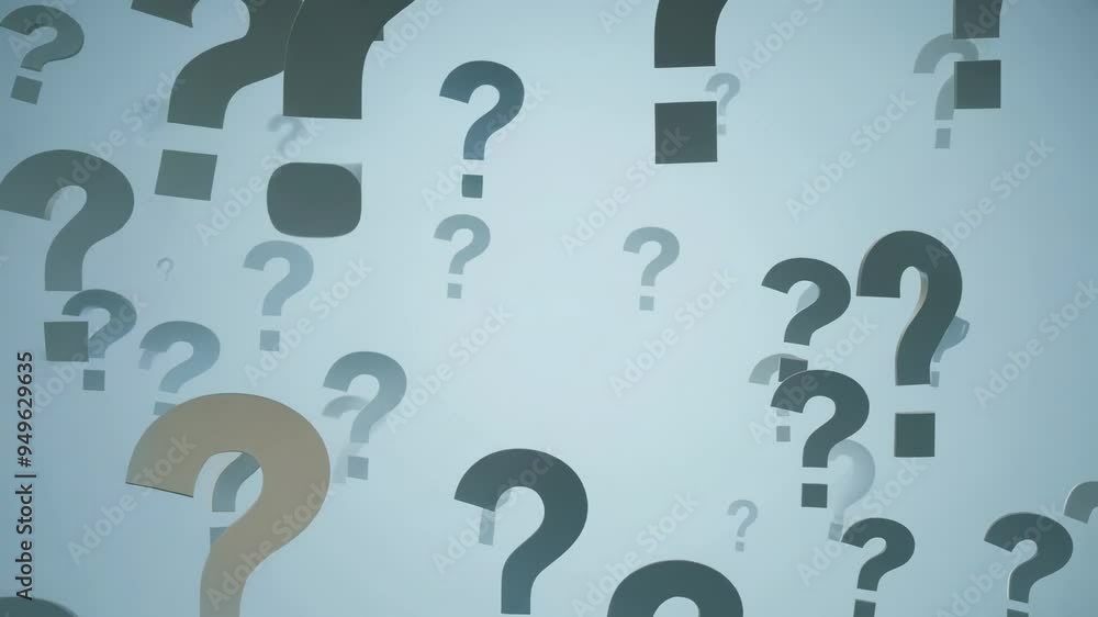 Question marks are multiplying on a blue background Question marks are multiplying on a blue background